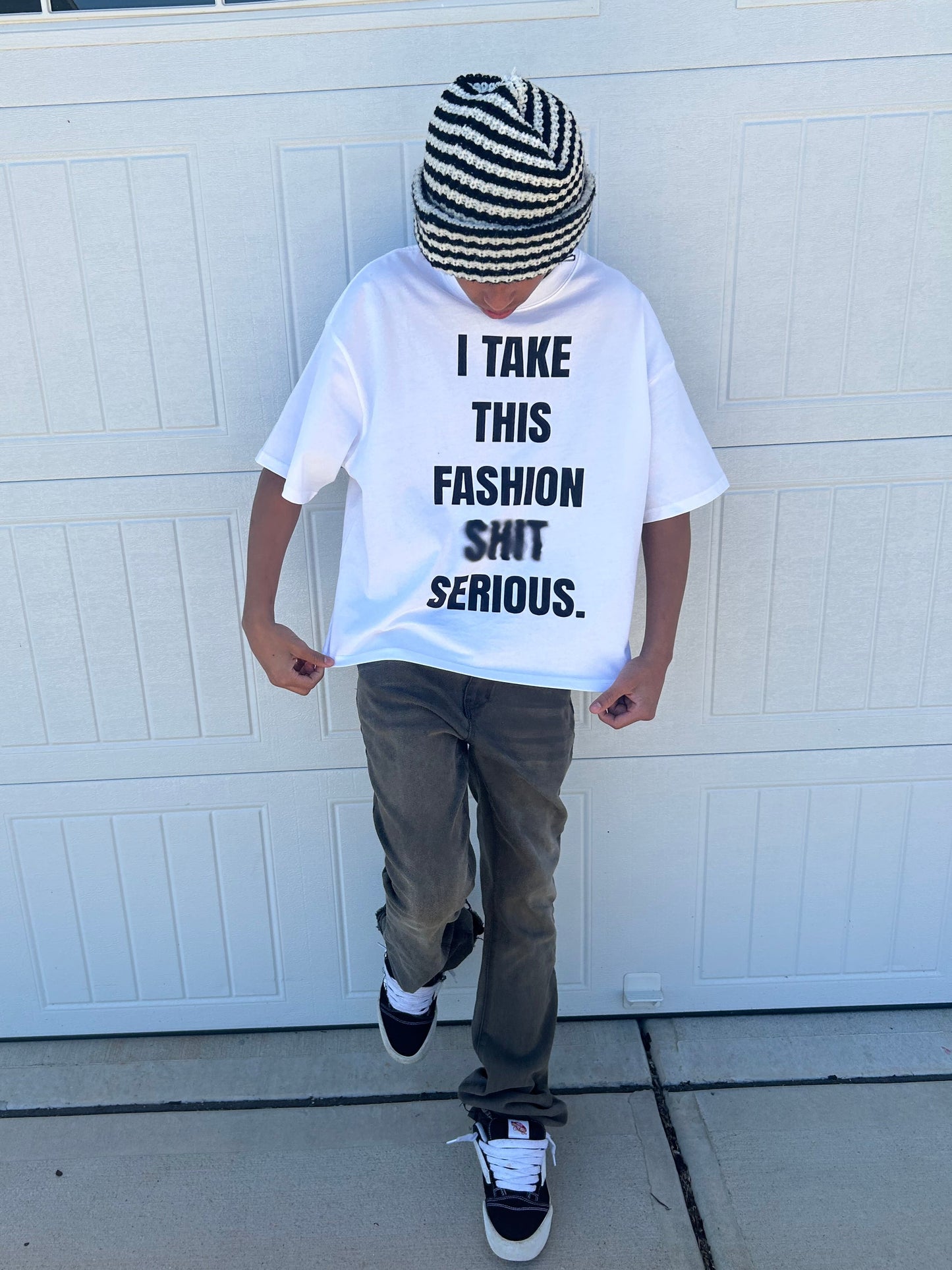 I TAKE THIS FASHION SHIT SERIOUS CROPPED TEE
