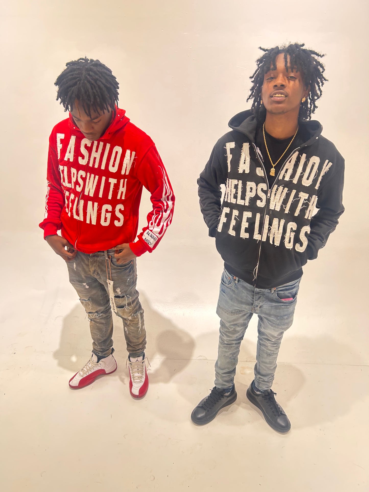 "FASHION HELPS WITH FEELINGS" ZipUp Jacket