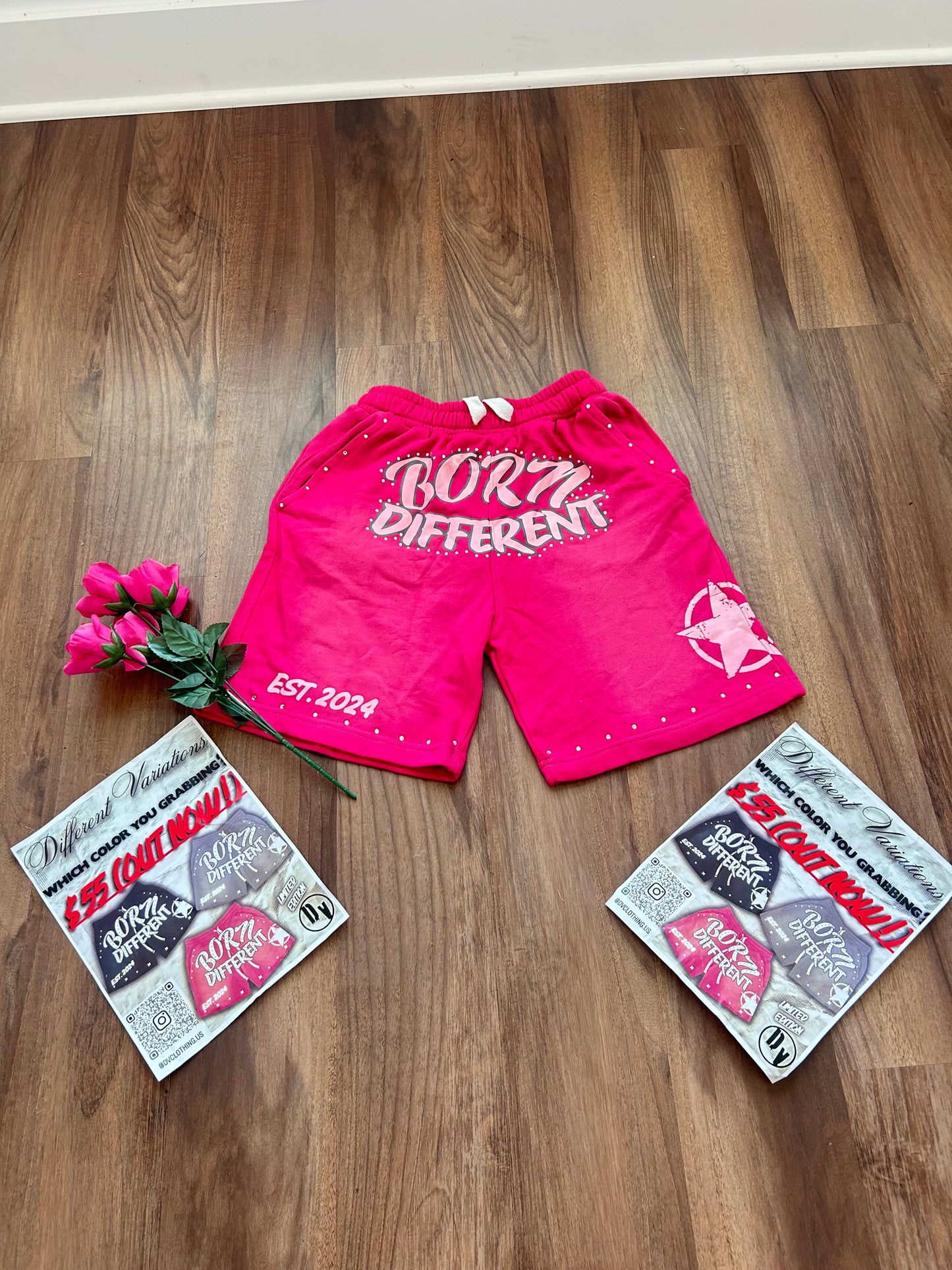 “Born Different” Shorts (Pink)