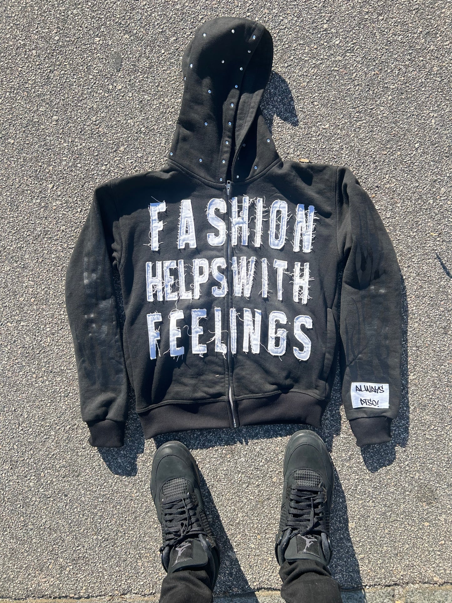 "FASHION HELPS WITH FEELINGS" ZipUp Jacket