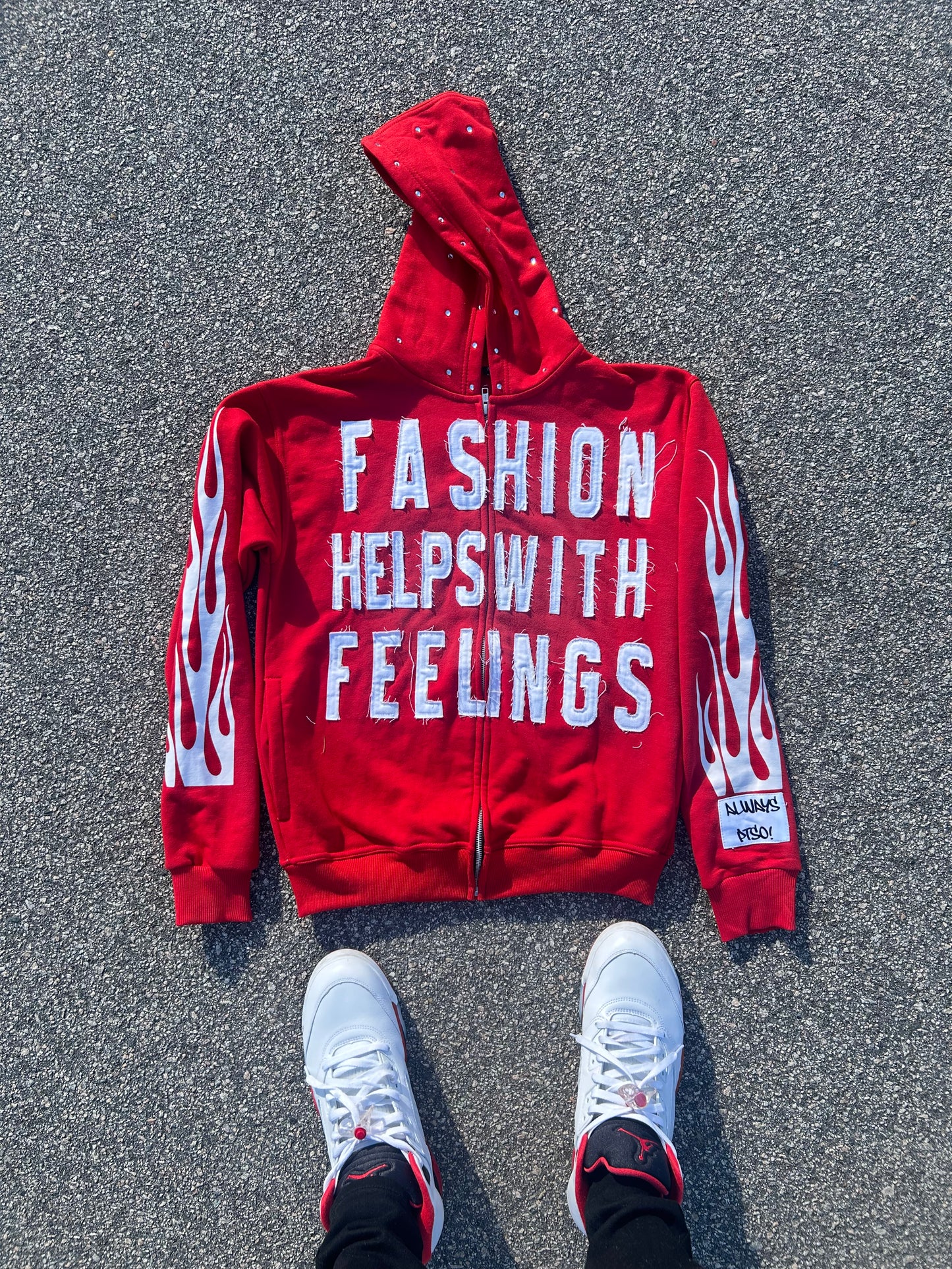 "FASHION HELPS WITH FEELINGS" ZipUp Jacket